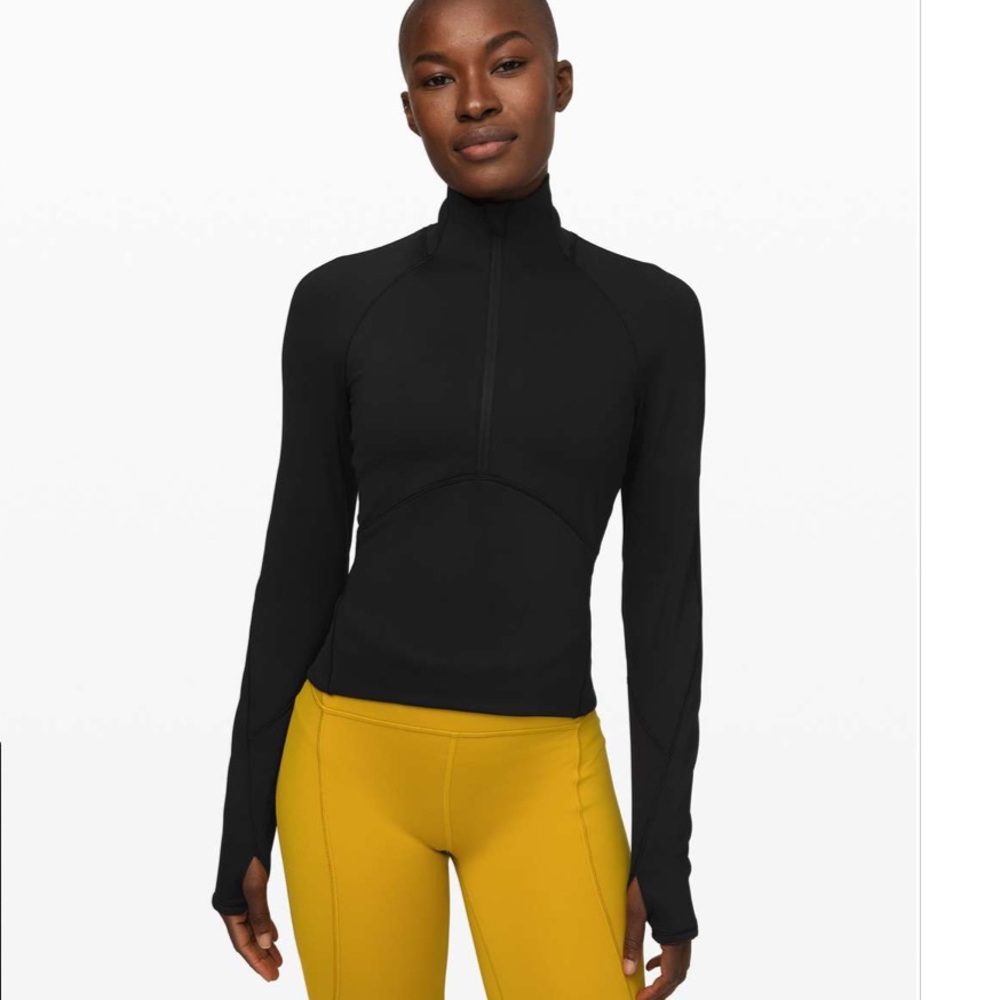 Lululemon Always Alert 1/2 zip fleece long sleeve rulu run crop top